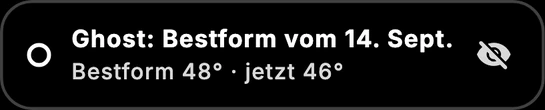Ghost: Bestform vom 14. September, 48 Grad, jetzt 46 Grad