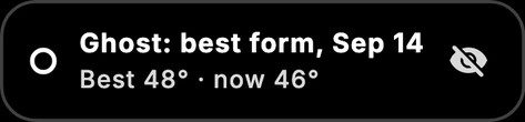 Ghost: best form from 14 September, 48 degrees, now 46 degrees